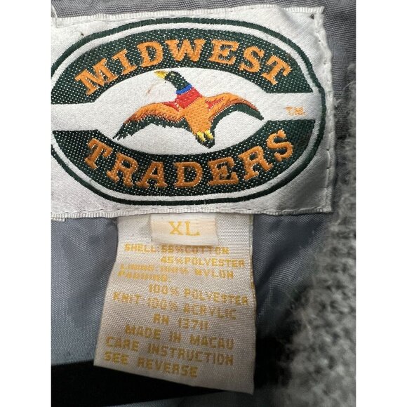 Midwest Traders Mens XL Gray Bomber Jacket Polyester/Nylon Ribbed Knit Cuffs - Picture 2 of 14